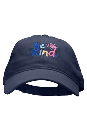 Be Kind Embroidered Garment Washed Cotton Twill Cap - Navy OSFM