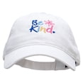 thumbnail image 1 of Be Kind Embroidered Garment Washed Cotton Twill Cap - White OSFM, 1 of 5