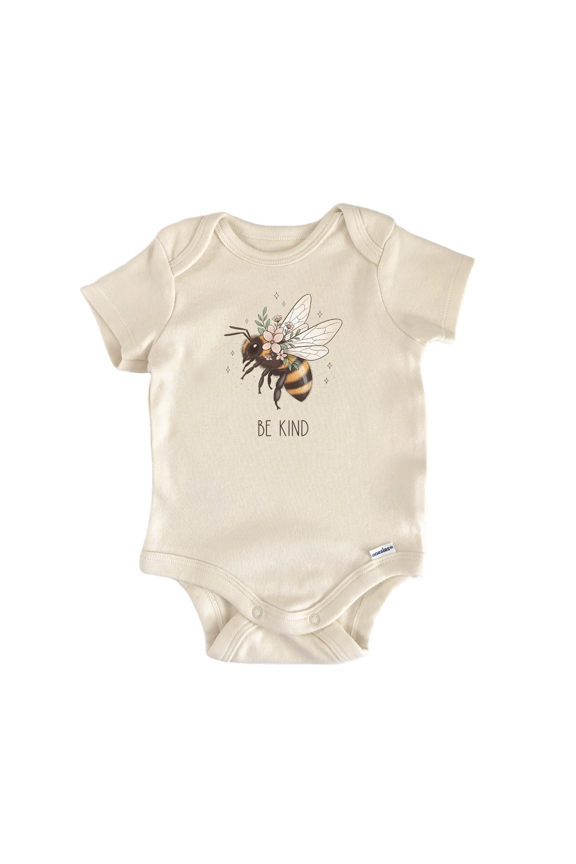 Be Kind Floral Bee - Baby Bodysuit