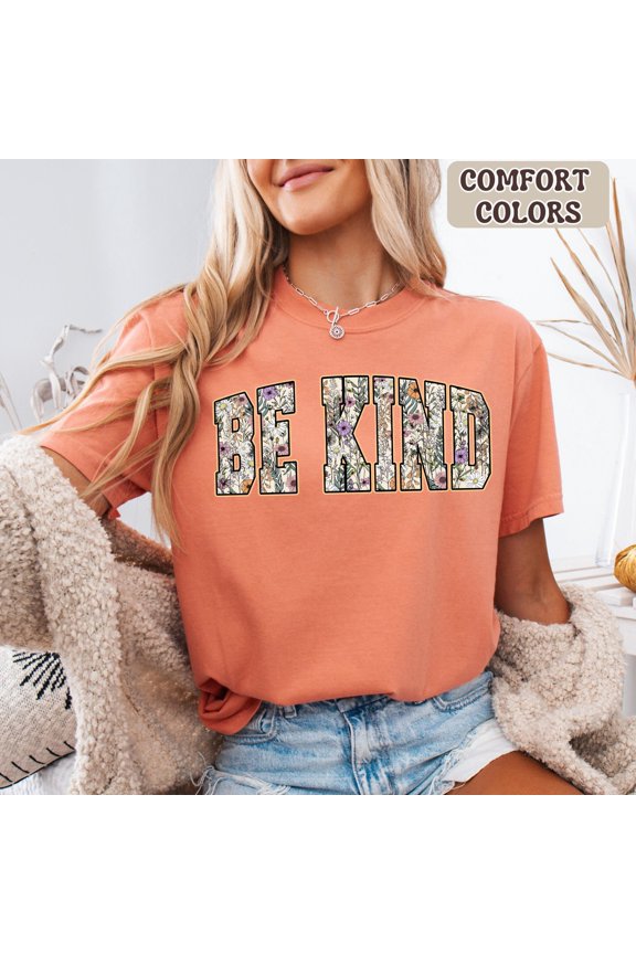 Be Kind Floral Shirt Kindness Tee Positive Message Shirt Aesthetic Graphic Tee Teacher Gif
