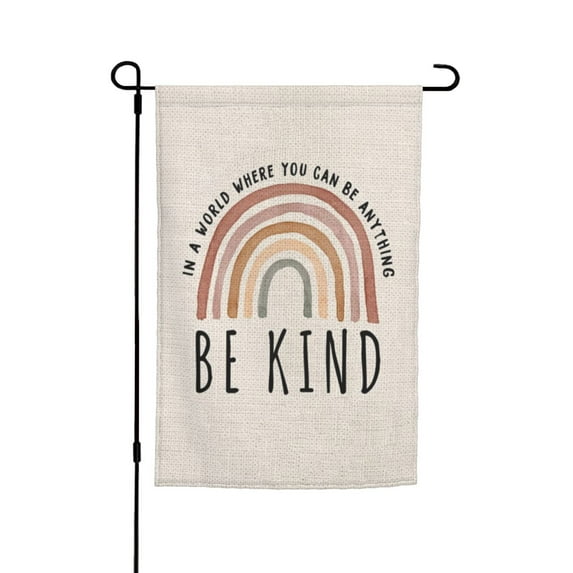 Be Kind Garden Flag Vertical Double Sided Rainbow LGBT Community Gay Pride Equality Lesbian Transgender Bisexual Yard Decor