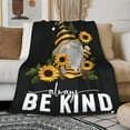 thumbnail image 1 of Be Kind Gnome Blanket Lightweight Warm Cozy Soft Fuzzy Flannel Fleece Throw Travel Outdoor Home Decor Small Blanket Gift for Pets 50"x40" S for Kids, 1 of 6