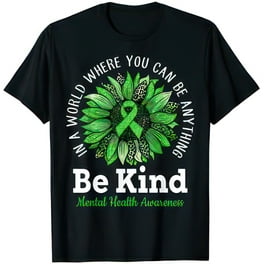 Mental Health Awareness Sunflower T-Shirt Lime Green Ribbon Mental Health Awareness Sunflower T-Shirt Lime Green Ribbon