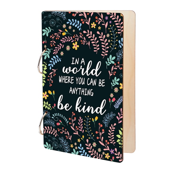 Be Kind Greeting Card Holder Organizer Wooden Card Keeper Binder Planning Book Flowers Birthday Cards Keeper Photo Album Cover Graduation Wedding
