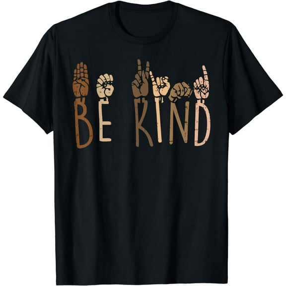Be Kind Hand Signs ASL Black Lives Matter BLM Melanin Pride T-Shirt