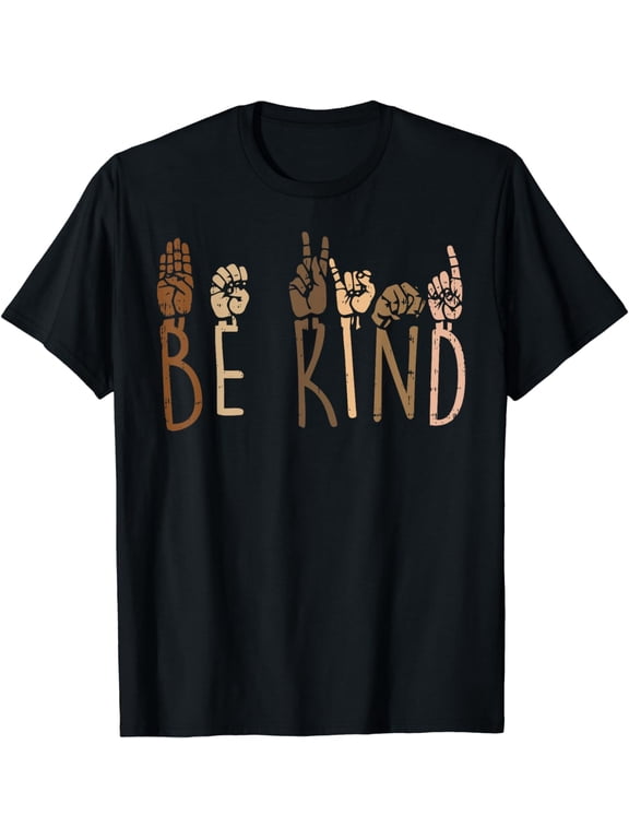 Be Kind Hand Signs ASL Black Lives Matter BLM Melanin Pride T-Shirt