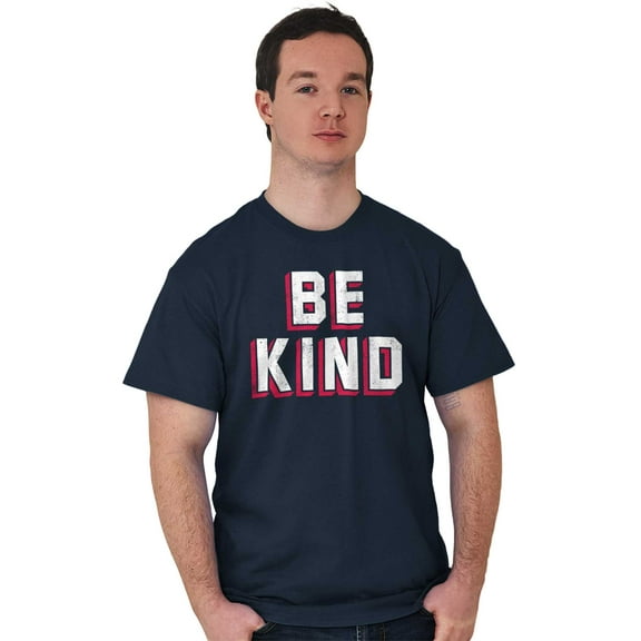 Be Kind Happy Peace Love Inspiring Men's Graphic T Shirt Tees Brisco Brands S