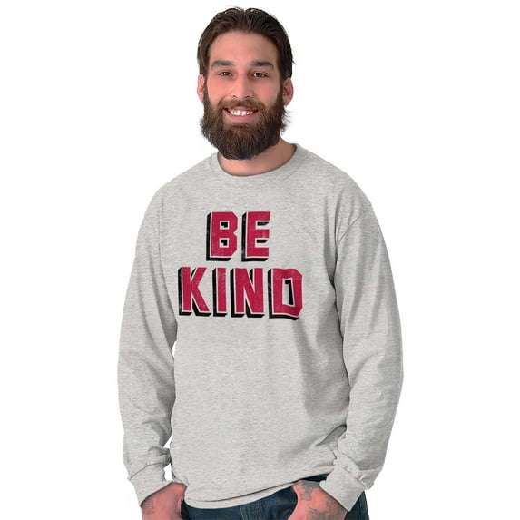 Be Kind Happy Peace Love Inspiring Plus Size Long Sleeve Graphic Tee Shirt Brisco Brands 3X