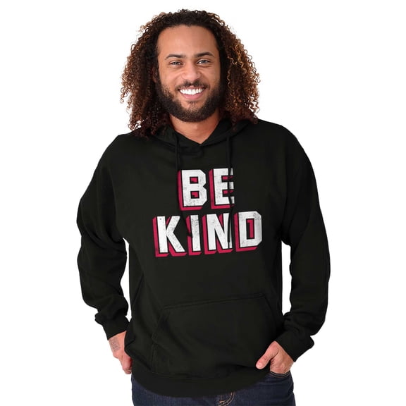 Be Kind Happy Peace Love Inspiring Unisex Plus Fleece Graphic Hoodie Brisco Brands 3X