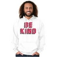 thumbnail image 1 of Be Kind Happy Peace Love Inspiring Unisex Plus Fleece Graphic Hoodie Brisco Brands 4X, 1 of 3