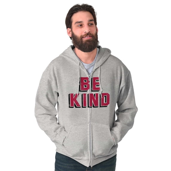 Be Kind Happy Peace Love Inspiring Zip Up Hoodie Men's Women's Brisco Brands M