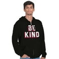 thumbnail image 1 of Be Kind Happy Peace Love Inspiring Zip Up Hoodie Men's Women's Brisco Brands M, 1 of 6