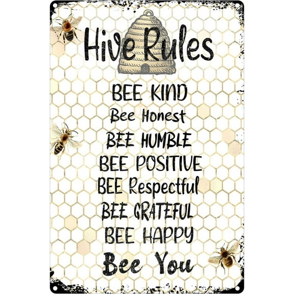 Be Kind Honey Bee Decor Bumble Bee Decor Be Kind Sign Bee Decor Honey Bee Decor Classroom Funny Art Metal Tin Signs 8X12 Inches