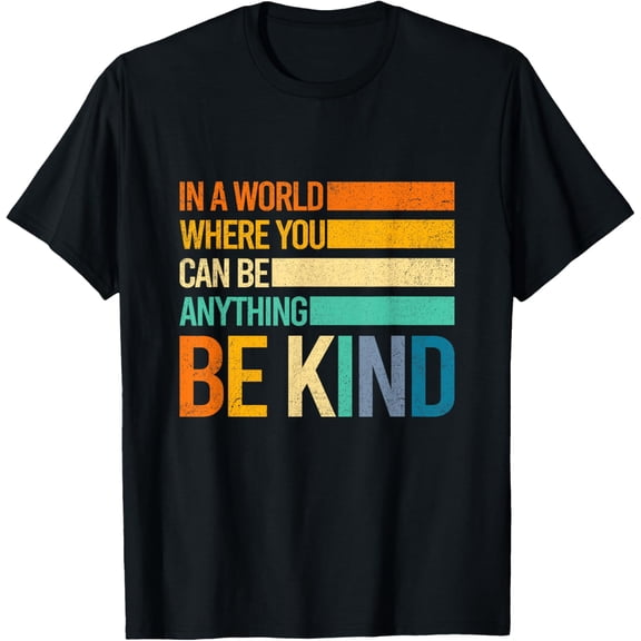 Be Kind Inspirational Positive Vibes Kindness Positive Quote T-ShirtMen and women, Black T-shirt, size: Extra large