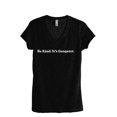 thumbnail image 1 of Be Kind It's Gangster Women's Fashion Relaxed V-Neck T-Shirt Tee Heather Black Medium, 1 of 5