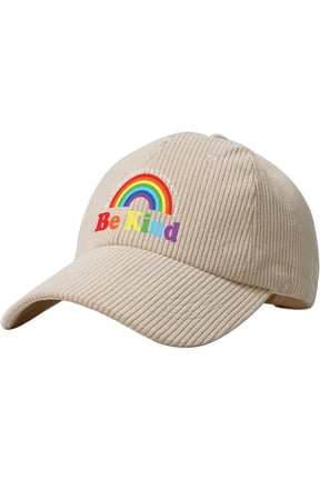 Be Kind LGBT Pride Rainbow Baseball Cap Men Trucker Hat Gift Women Cowboy Hat Dad Hat Adjustable Ponytail Hat Beige