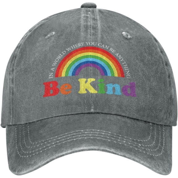 Be Kind LGBT Pride Rainbow Cowboy Hat Men Vintage Baseball Cap Women Dad Hat Sun Hat Adjustable Trucker Hat Black