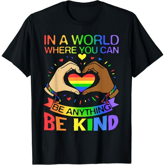 Be Kind LGBT Pride Rainbow Equality Awareness Tee T-Shirt Tops Tee