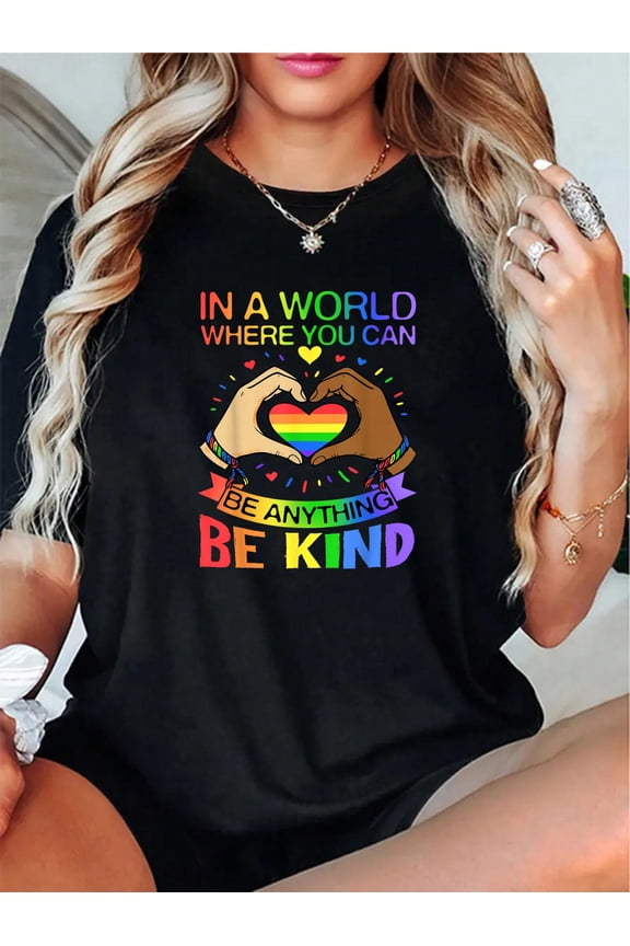 Be Kind LGBT Pride Rainbow Equality Awareness Tee T-Shirt