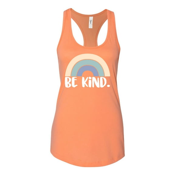 Be Kind Ladies Racerback Tank Top-Light Orange-small