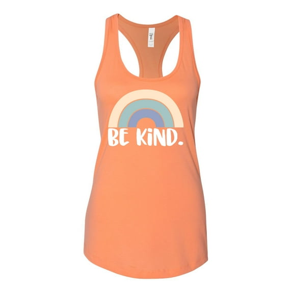Be Kind Ladies Racerback Tank Top-Light Orange-xxl