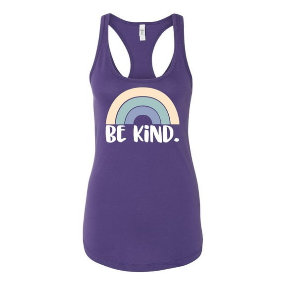 Be Kind Ladies Racerback Tank Top-Purple Rush-xl