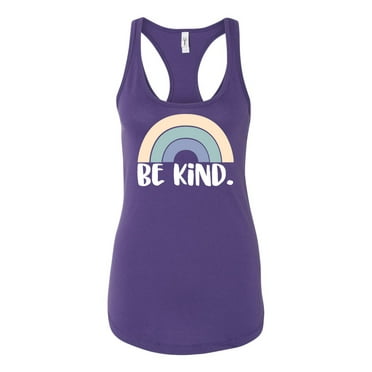 Be Kind Ladies Racerback Tank Top-Purple Rush-xs