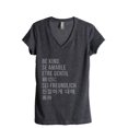 thumbnail image 1 of Be Kind Languages Women's Fashion Relaxed V-Neck T-Shirt Tee Charcoal Grey Large, 1 of 3
