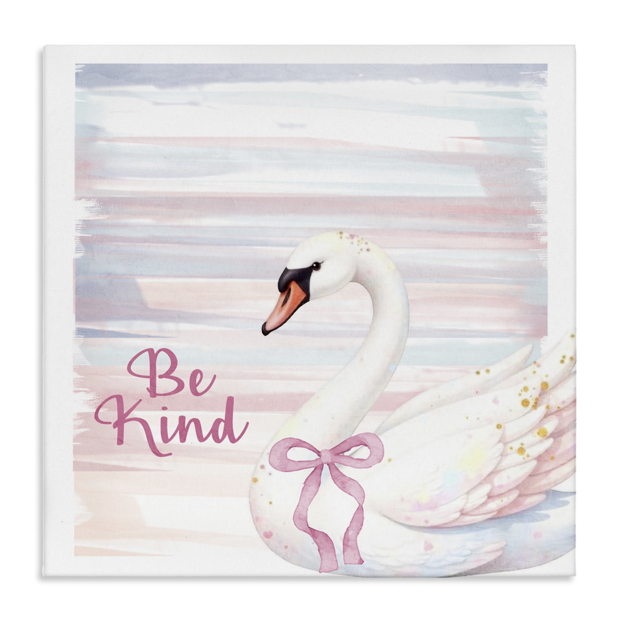 Be Kind Pastel Swan Canvas Wall Art, design by Kim Allen