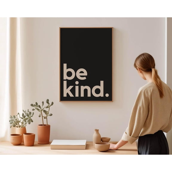 Be Kind Print Poster Modern Wall Art, Swiss Design UNFRAMED Poster, Wall Art for Decor, Present, 24x36