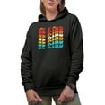 thumbnail image 1 of Be Kind, Quote on Kindness, Groovy Retro Wavy Text Merch Gift, Black Hooded Sweatshirt or Hoodie, Small, 1 of 5