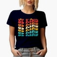 thumbnail image 1 of Be Kind, Quote on Kindness, Groovy Retro Wavy Text Merch Gift, Navy Blue T-Shirt, Medium, 1 of 5