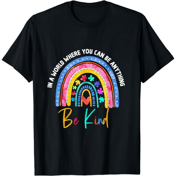 Be Kind Rainbow Autism Awareness Month Puzzle ASD Support T-Shirt