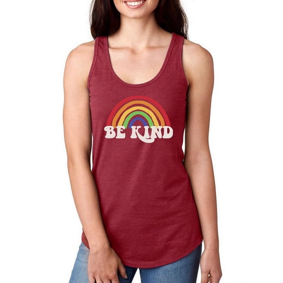 Be Kind Rainbow Racerback Tank Women -Smartprints Designs, Female Small