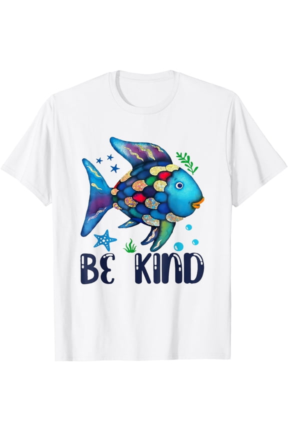 Be Kind Rainbow Scale Fish Teacher Reading Book Toddler Kids T-Shirt Shirts