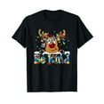 thumbnail image 1 of Be Kind Reindeer Red Plaid Puzzle Autism Awareness Christmas T-Shirt Black Tee, 1 of 5