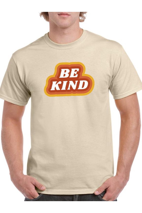 Be Kind Retro Slogan T-Shirt Men -Smartprints Designs, Male Large
