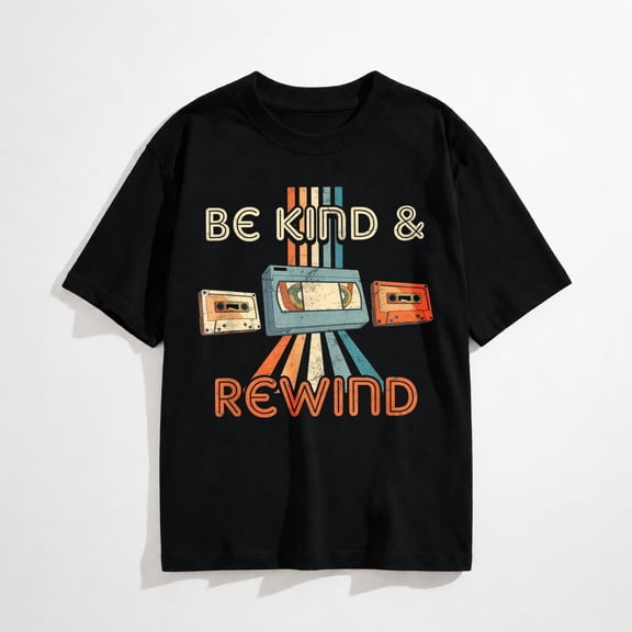 Be Kind & Rewind Vintage 90's Nostalgic 80's Throwback T-Shirt