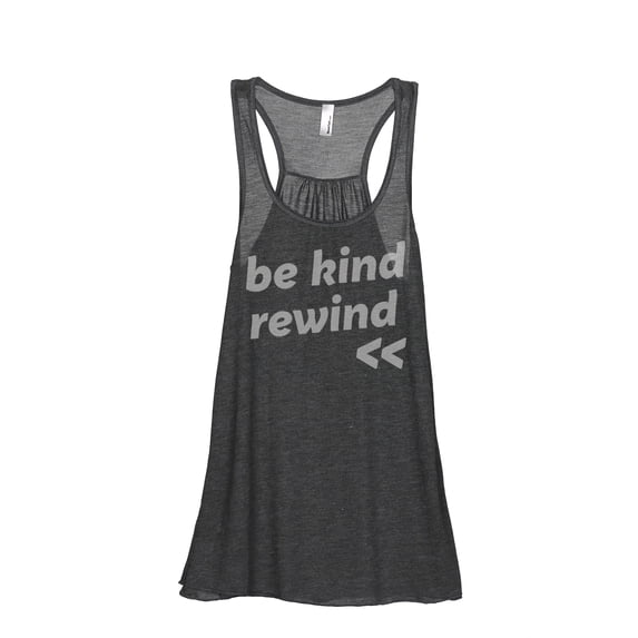 Be Kind Rewind Women's Fashion Sleeveless Flowy Racerback Tank Top Charcoal Grey Large