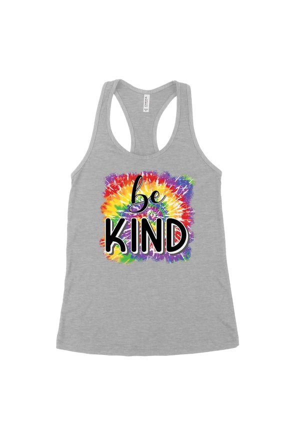 Be Kind Shirt Unisex Tie Dye Shirt Tank Top Cute Graphic Blessed Shirt (Gray Tank, X Large)