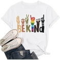 thumbnail image 1 of Be Kind Shirt for Women Sign Languag Hand Graphic T Shirts Kindness Short Sleeve Inspirational Tee Tops, 1 of 2