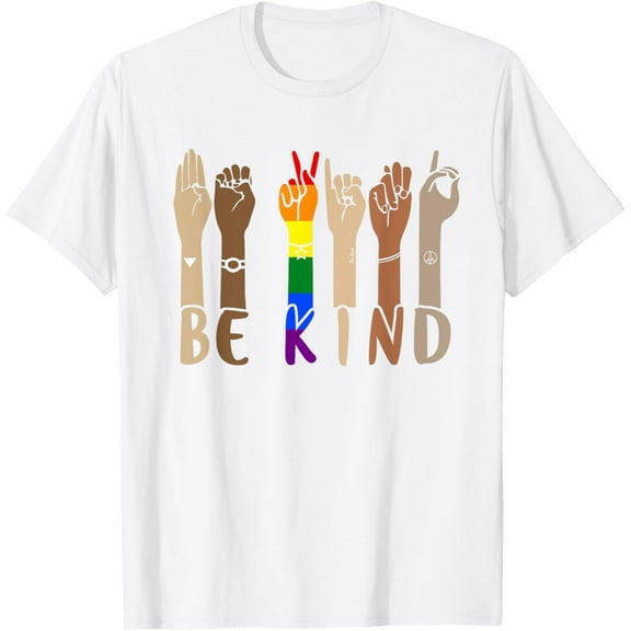 Be Kind Sign Language Hand Talking LGBT Gay Les Pride ASL T-Shirt