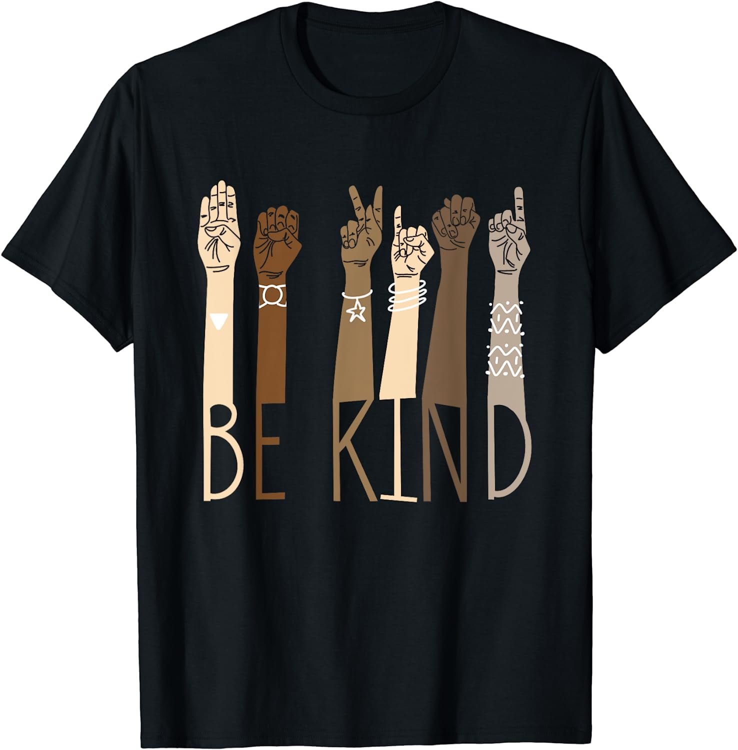 Be Kind Sign Language Hand Talking Teachers Interpreter ASL T-Shirt ...