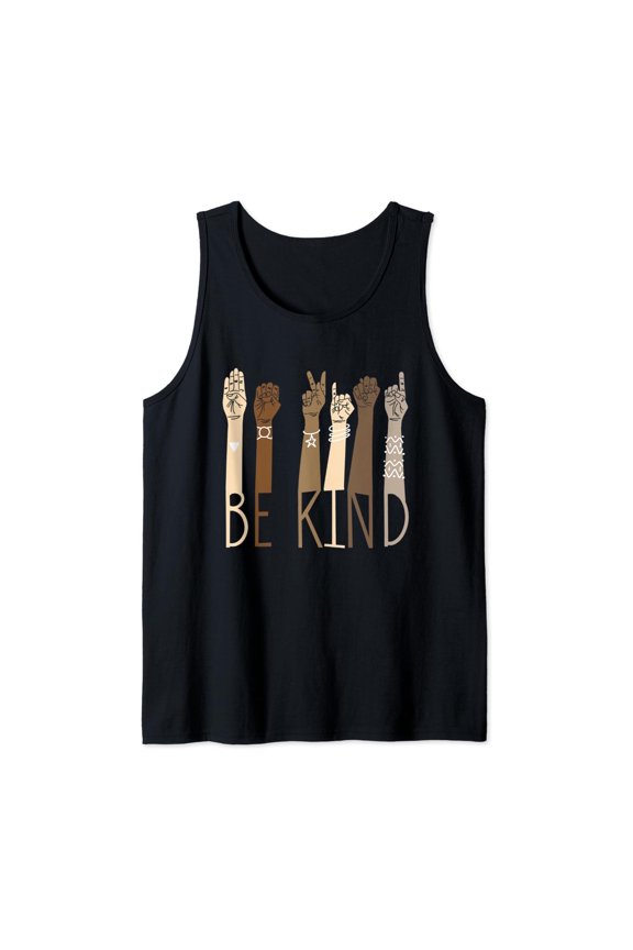 Be Kind Sign Language Hand Talking Teachers Interpreter Asl Tank Top Size S-3XL