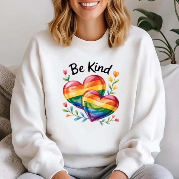 Be Kind Spread Kindness Rainbow Equality Pride Love Sweatshirt, for men & women, up to size 5XL.