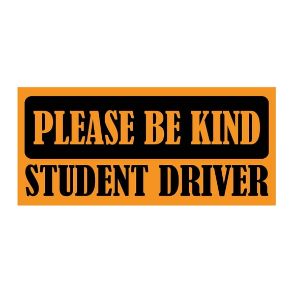 Be Kind Student Driver Bumper Magnet by DCM Solutions (Orange, 9.25" W x 4.25" H)