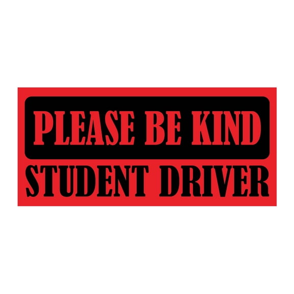Be Kind Student Driver Bumper Magnet by DCM Solutions (Red, 9.25" W x 4.25" H)