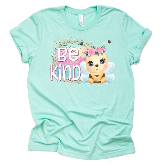 Be Kind T-Shirt, Women Graphic Tees Tops Funny Unisex Short Sleeve (Medium, Mint)