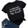 thumbnail image 1 of Be Kind T Shirts Women Cute Graphic Blessed Shirt Funny Inspirational Teacher Fall Tees Tops Black Small, 1 of 4
