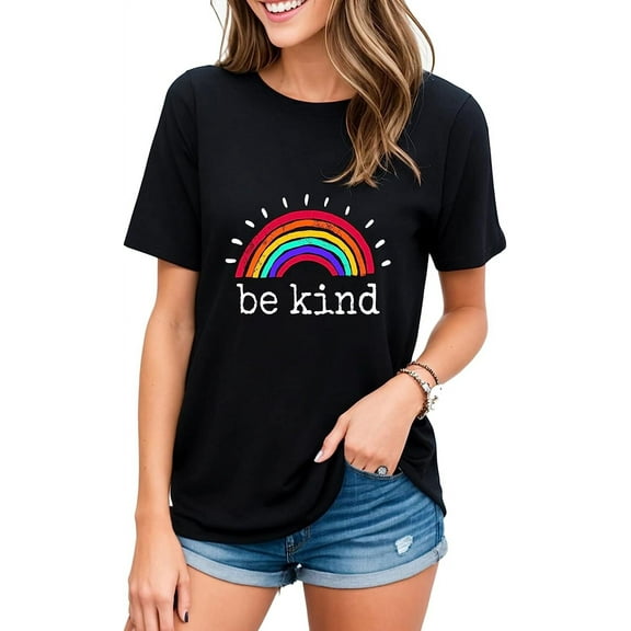 Be Kind T Shirts Women Cute Graphic Blessed Shirt Funny Inspirational Teacher Fall Tees Tops